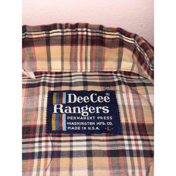 Vintage Dee Cee Rangers Shirt Mens Large Red Plaid Western Pearl Snap USA 70s - Picture 2 of 11